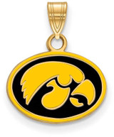 Image of Gold Plated Sterling Silver University of Iowa Small Enamel Pendant by LogoArt