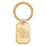 Gold Plated Sterling Silver University of Kansas Key Chain by LogoArt