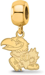 Image of Gold Plated Sterling Silver University of Kansas Small Dangle Bead by LogoArt