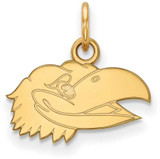 Image of Gold Plated Sterling Silver University of Kansas XSmall Pendant LogoArt GP060UKS