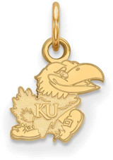 Image of Gold Plated Sterling Silver University of Kansas XSmall Pendant LogoArt GP065UKS