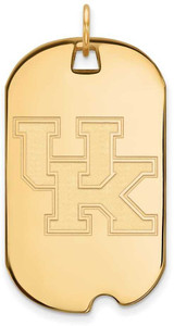 Image of Gold Plated Sterling Silver University of Kentucky Large Dog Tag by LogoArt