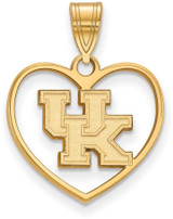 Image of Gold Plated Sterling Silver University of Kentucky Pendant Heart LogoArt GP017UK