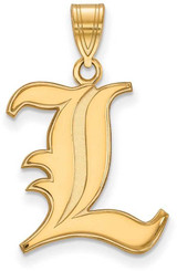 Image of Gold Plated Sterling Silver University of Louisville Lg Pendant LogoArt GP004UL