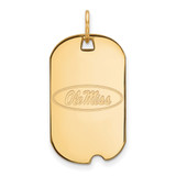 Gold Plated Sterling Silver University of Mississippi Small Dog Tag by LogoArt