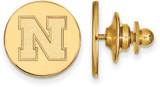 Image of Gold Plated Sterling Silver University of Nebraska Disc Lapel Pin by LogoArt