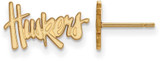 Image of Gold Plated Sterling Silver University of Nebraska X-Small Post LogoArt Earrings