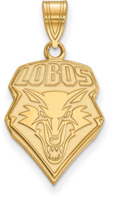 Image of Gold Plated Sterling Silver University of New Mexico Lg Pendant LogoArt GP002UNM