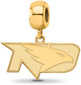 Image of Gold Plated Sterling Silver University of North Dakota Sm Bead LogoArt GP014UNOD