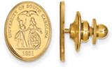 Image of Gold Plated Sterling Silver University of South Carolina Crest Lapel Pin LogoArt