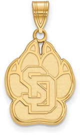 Image of Gold Plated Sterling Silver University of South Dakota Lg Pendant LogoArt GP002