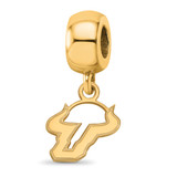 Gold Plated Sterling Silver University of South Florida XS Bead Charm LogoArt