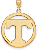 Image of Gold Plated Sterling Silver University of Tennessee L Pendant Circle by LogoArt