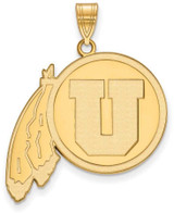 Image of Gold Plated Sterling Silver University of Utah XL Pendant by LogoArt