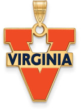 Image of Gold Plated Sterling Silver University of Virginia Lg LogoArt Pendant GP032UVA