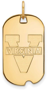 Image of Gold Plated Sterling Silver University of Virginia Small Dog Tag by LogoArt