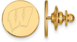 Image of Gold Plated Sterling Silver University of Wisconsin Lapel Pin LogoArt (GP011UWI)