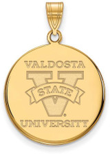 Image of Gold Plated Sterling Silver Valdosta State University Large Disc LogoArt Pendant