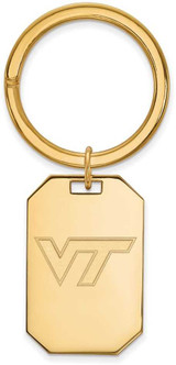 Image of Gold Plated Sterling Silver Virginia Tech Key Chain by LogoArt