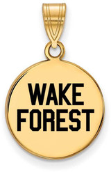 Image of Gold Plated Sterling Silver Wake Forest U Medium Disc Pendant LogoArt GP077WFU