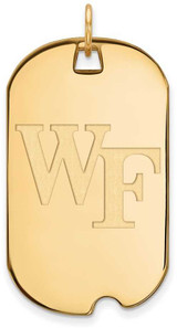 Image of Gold Plated Sterling Silver Wake Forest University Large Dog Tag by LogoArt