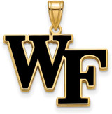 Image of Gold Plated Sterling Silver Wake Forest University Lg LogoArt Pendant GP026WFU