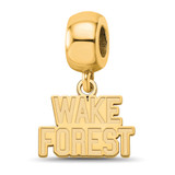 Gold Plated Sterling Silver Wake Forest University XSmall Bead LogoArt GP053WFU