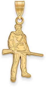 Image of Gold Plated Sterling Silver West Virginia University Med Pendant LogoArt GP045