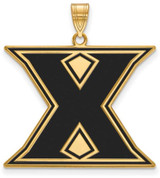 Image of Gold Plated Sterling Silver Xavier University XL Enamel Pendant by LogoArt
