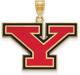 Image of Gold Plated Sterling Silver Youngstown State U Large Enamel Pendant by LogoArt