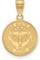 Image of Gold Plated Sterling Silver Youngstown State U Medium Crest Pendant by LogoArt