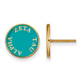 Gold Plated Sterling Silver Zeta Tau Alpha Enamel Post Earrings LogoArt GP019ZTA
