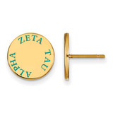 Gold Plated Sterling Silver Zeta Tau Alpha Enamel Post Earrings LogoArt GP020ZTA