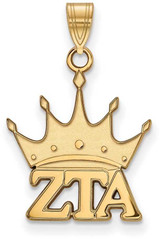 Image of Gold Plated Sterling Silver Zeta Tau Alpha Small Pendant by LogoArt (GP035ZTA)