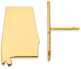 Image of Gold-Plated Sterling Silver Alabama AL Large State Stud Earrings