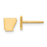 Image of 6.35mm Gold-Plated Sterling Silver Arkansas AR Small State Stud Earrings
