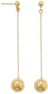 Image of Gold-plated Sterling Silver Bead Drop Earrings