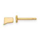 Image of 5.66mm Gold-Plated Sterling Silver Connecticut CT Small State Stud Earrings