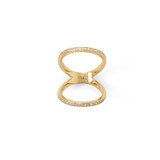 Image of Gold-plated Sterling Silver CZ Double Band Knuckle Ring
