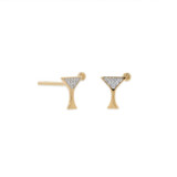 Image of Gold-plated Sterling Silver CZ Martini Stud Earrings