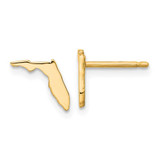 Image of 8.13mm Gold-Plated Sterling Silver Florida FL Small State Stud Earrings