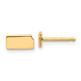 Image of 4.24mm Gold-Plated Sterling Silver Kansas KS Small State Stud Earrings
