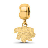 Image of Gold-Plated Sterling Silver LogoArt San Francisco State University XS Bead