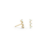Image of Gold-plated Sterling Silver Mini Triangle Synthetic White Opal Stud Earrings