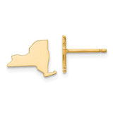 Image of 6.93mm Gold-Plated Sterling Silver New York NY Small State Stud Earrings