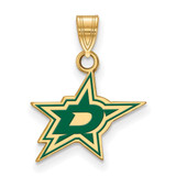 Image of Gold-Plated Sterling Silver NHL LogoArt Dallas Stars Small Enamel Pendant