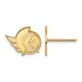 Image of Gold-Plated Sterling Silver NHL LogoArt Ottawa Senators XS Stud Earrings