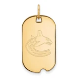 Image of Gold-Plated Sterling Silver NHL LogoArt Vancouver Canucks Small Dog Tag Pendant