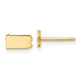 Image of 4.24mm Gold-Plated Sterling Silver Pennsylvania PA Small State Stud Earrings