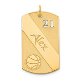 Image of Gold-Plated Sterling Silver Personalized Basketball Dog Tag Pendant